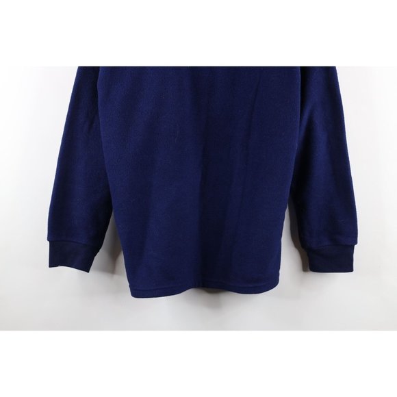 Vtg 90s Polaris Snowmobile Mens XL Spell Out Fleece Crewneck Sweater Blue USA - Picture 3 of 9